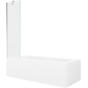 Mexen Vega rectangular bath 150 x 70 cm with casing and 1-wing screen 50 cm, transparent, chrome - 550115070X9505000001