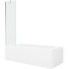 Mexen Vega Rectangular bathtub 150 x 70 cm with enclosure and 1-panel screen 50 cm, transparent, chrome - 550115070X9505000001