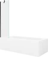 Mexen Vega rectangular bathtub 150 x 70 cm with casing and 1-panel screen 50 cm, transparent, black - 550115070X9505000070