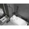 Mexen Vega rectangular bath 150 x 70 cm with casing and 1-fold screen 50 cm, black pattern - 550115070X9505007070