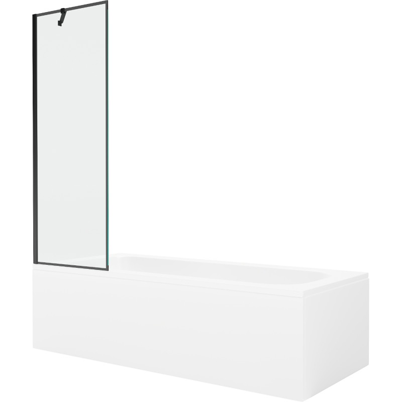Mexen Vega rectangular bathtub 150 x 70 cm with casing and 1-door screen 60 cm, black pattern - 550115070X9506007070