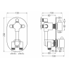 Mexen Kai thermostatic bath-shower mixer 3-way, brushed gun gray - 77602-66