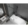 Mexen Vega rectangular bathtub 150 x 70 cm with casing and 1-panel 70 cm screen, black pattern - 550115070X9507007070