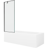 Mexen Vega rectangular bathtub 150 x 70 cm with casing and 1-panel 70 cm screen, black pattern - 550115070X9507007070