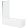 Mexen Vega Rectangular Bathtub 150 x 70 cm with Casing and 1-Panel Screen 80 cm, Transparent, Chrome - 550115070X9508000001