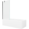 Mexen Vega rectangular bathtub 150 x 70 cm with casing and single-pane screen 80 cm, transparent, black - 550115070X9508000070