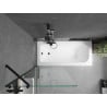 Mexen Vega rectangular bathtub 150 x 70 cm with enclosure and 1-wing screen 80 cm, transparent, black - 550115070X9508000070