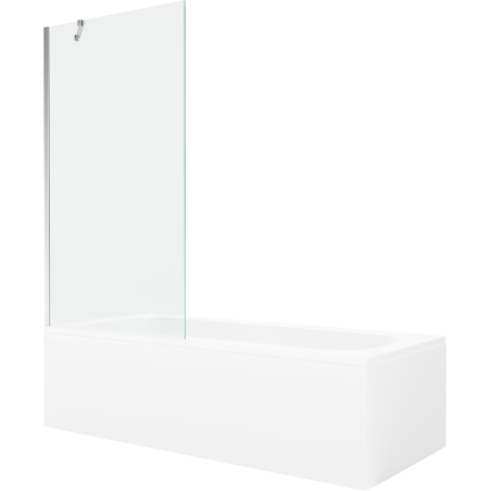 Mexen Vega rectangular bathtub 150 x 70 cm with casing and 1-panel shower screen 90 cm, transparent, chrome - 550115070X9509000?