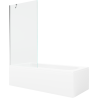 Mexen Vega rectangular bathtub 150 x 70 cm with casing and 1-panel shower screen 90 cm, transparent, chrome - 550115070X9509000?