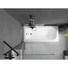 Mexen Vega 150 x 70 cm rectangular bathtub with panels and a 1-wing screen 90 cm, transparent, black - 550115070X9509000070
