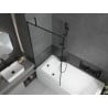 Mexen Vega rectangular bath 150 x 70 cm with enclosure and 1-wing screen 90 cm, black pattern - 550115070X9509007070