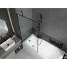Mexen Vega rectangular bathtub 150 x 70 cm with casing and 1-wing screen 90 cm, black pattern - 550115070X9509007070