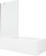 Mexen Vega rectangular bathtub 150 x 70 cm with enclosure and 1-panel screen 100 cm, transparent, chrome - 550115070X9510000001