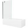 Mexen Vega 150 x 70 cm rectangular bathtub with panels and a 1-wing screen 100 cm, transparent, black - 550115070X9510000070