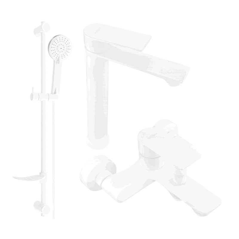 Mexen Royo DF40 bath set, white - 72213DF40-20