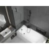Mexen Vega rectangular bathtub 160 x 70 cm with casing and 1-wing screen 50 cm, transparent, black - 550116070X9505000070