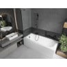 Mexen Vega rectangular bathtub 160 x 70 cm with casing and 1-wing screen 50 cm, transparent, black - 550116070X9505000070