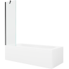 Mexen Vega rectangular bathtub 160 x 70 cm with casing and 1-wing screen 50 cm, transparent, black - 550116070X9505000070