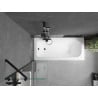 Mexen Vega rectangular bathtub 160 x 70 cm with casing and 1-wing screen 50 cm, transparent, black - 550116070X9505000070