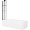 Mexen Vega 160 x 70 cm rectangular bathtub with panels and a 1-wing screen 50 cm, black pattern - 550116070X9505007077