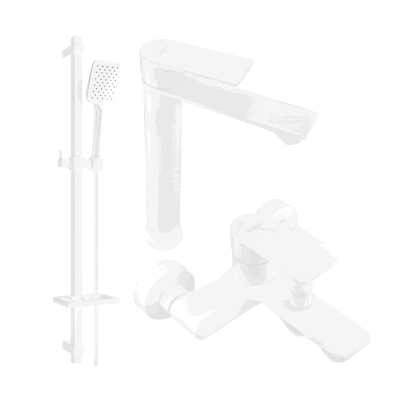 Mexen Royo DQ62 bathtub set, White - 72213DQ62-20