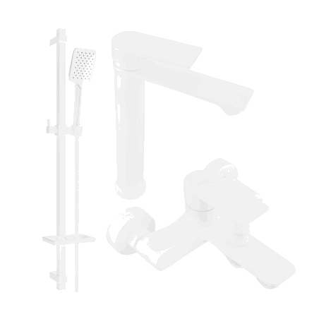 Mexen Royo DQ62 bath set, white - 72213DQ62-20