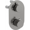 Mexen Kai thermostatic bath-shower mixer 3-way, brushed gun gray - 77602-66
