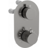 Mexen Kai thermostatic bath-shower mixer with 3 outlets, graphite - 77602-66