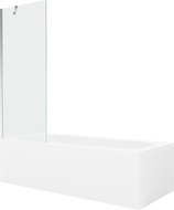 Mexen Vega 160 x 70 cm rectangular bathtub with panels and a 1-wing screen 70 cm, transparent, chrome - 550116070X9507000001