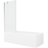 Mexen Vega rectangular bathtub 160 x 70 cm with casing and 1-wing screen 80 cm, transparent, chrome - 550116070X9508000001