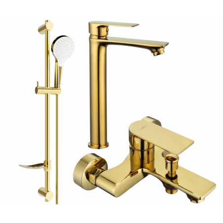 Mexen Royo DF05 bathtub set, Gold - 72213DF05-50
