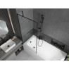 Mexen Vega rectangular bathtub 160 x 70 cm with enclosure and 1-wing screen 80 cm, black pattern - 550116070X9508007070