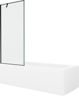 Mexen Vega rectangular bathtub 160 x 70 cm with enclosure and 1-wing screen 80 cm, black pattern - 550116070X9508007070