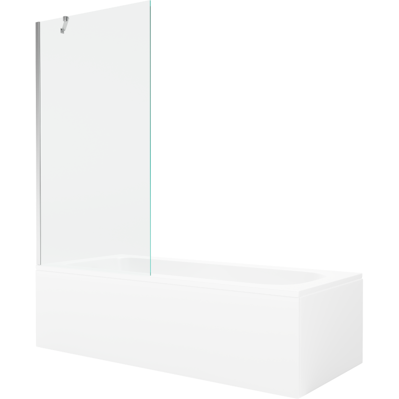 Mexen Vega rectangular bath 160 x 70 cm with enclosure and 1-door screen 90 cm, transparent, chrome - 550116070X9509000001