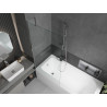 Mexen Vega rectangular bathtub 160 x 70 cm with casing and 1-wing screen 90 cm, transparent, chrome - 550116070X9509000001