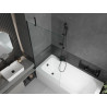 Mexen Vega rectangular bathtub 160 x 70 cm with casing and 1-wing screen 90 cm, transparent, black - 550116070X9509000070