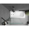 Mexen Vega rectangular bathtub 160 x 70 cm with casing and 1-wing screen 90 cm, transparent, black - 550116070X9509000070