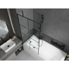 Mexen Vega rectangular bathtub 160 x 70 cm with enclosure and 1-wing screen 90 cm, black pattern - 550116070X9509007077