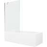 Mexen Vega rectangular bathtub 160 x 70 cm with casing and single-pane screen 100 cm, transparent, chrome - 550116070X9510000001