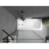 Mexen Vega rectangular bathtub 160 x 70 cm with enclosure and 1-wing screen 100 cm, black pattern - 550116070X9510007070