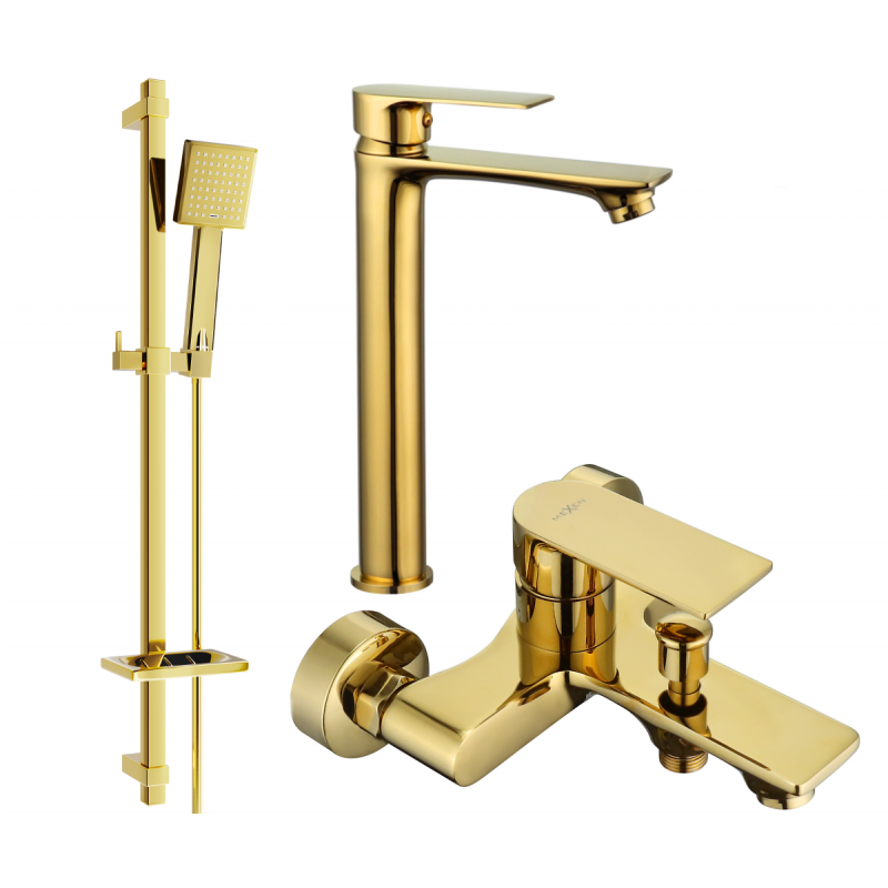 Mexen Royo DQ45 bathtub set, Gold - 72213DQ45-50
