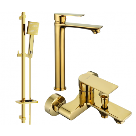 Mexen Royo DQ45 bath set, gold - 72213DQ45-50
