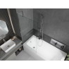 Mexen Vega rectangular tub 170 x 70 cm with enclosure and 1-panel screen 80 cm, transparent, chrome - 550117070X9508000001