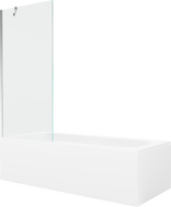Mexen Vega 170 x 70 cm rectangular bathtub with panels and a 1-wing screen 80 cm, transparent, chrome - 550117070X9508000001