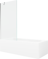 Mexen Vega rectangular bathtub 170 x 70 cm with housing and 1-wing screen 90 cm, transparent, chrome - 550117070X9509000001