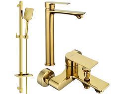 Mexen Royo DQ62 bathtub set, Gold - 72213DQ62-50