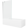 Mexen Vega rectangular bathtub 170 x 70 cm with casing and 1-wing screen 100 cm, transparent, chrome - 550117070X9510000001