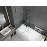Mexen Vega rectangular bathtub 170 x 70 cm with casing and 1-wing screen 100 cm, transparent, chrome - 550117070X9510000001