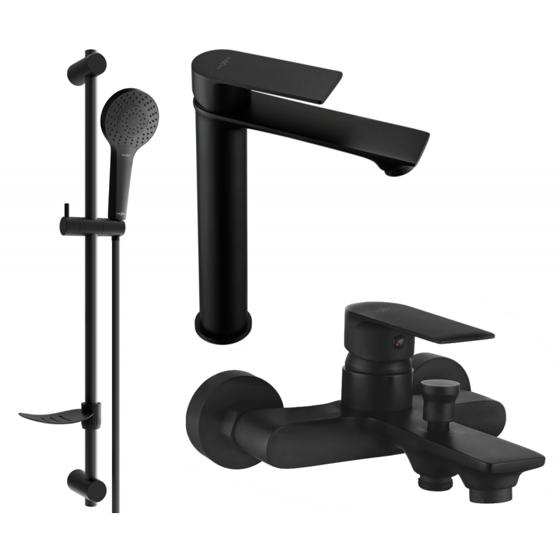 Mexen Royo DF05 bathtub set, Black - 72213DF05-70
