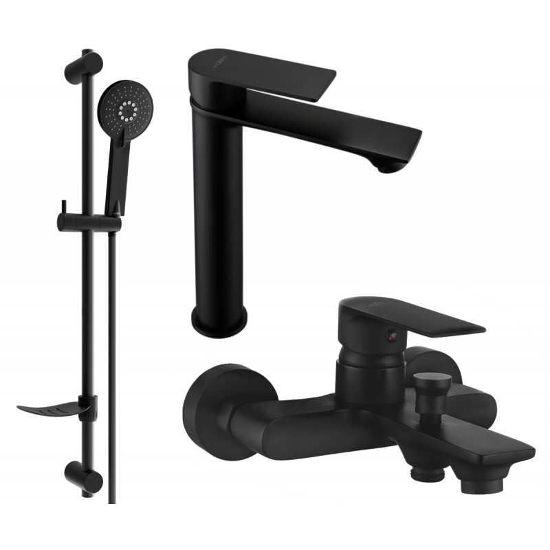Mexen Royo DF40 bathtub set, Black - 72213DF40-70